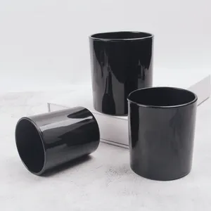 6 Oz 8 Oz Black Candle Jars Home Decoration Matte Glass Jar Candle Holder for Candle Making