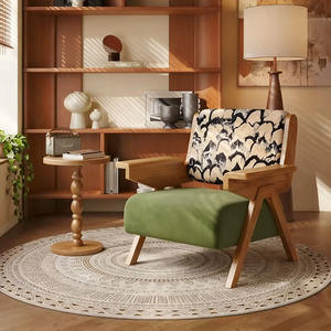 Table basse d'angle rétro <span class=keywords><strong>française</strong></span> en bois massif mobile pour salon, table d'appoint de canapé - Product Image 4