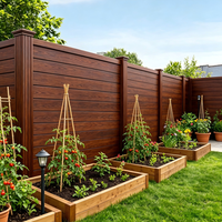 Panneau de clôture 3D 5mm 1.5x2.5 de 3m de long, en WPC Noyer, pour extérieur, compostable, tubulaire, pour chien de jardin