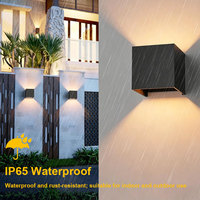 Appliques murales carrées en aluminium, étanches, en verre trempé, noires, ampoules G9 remplaçables, AC 85-265V, LED pour jardin, maison, hôtel, extérieur