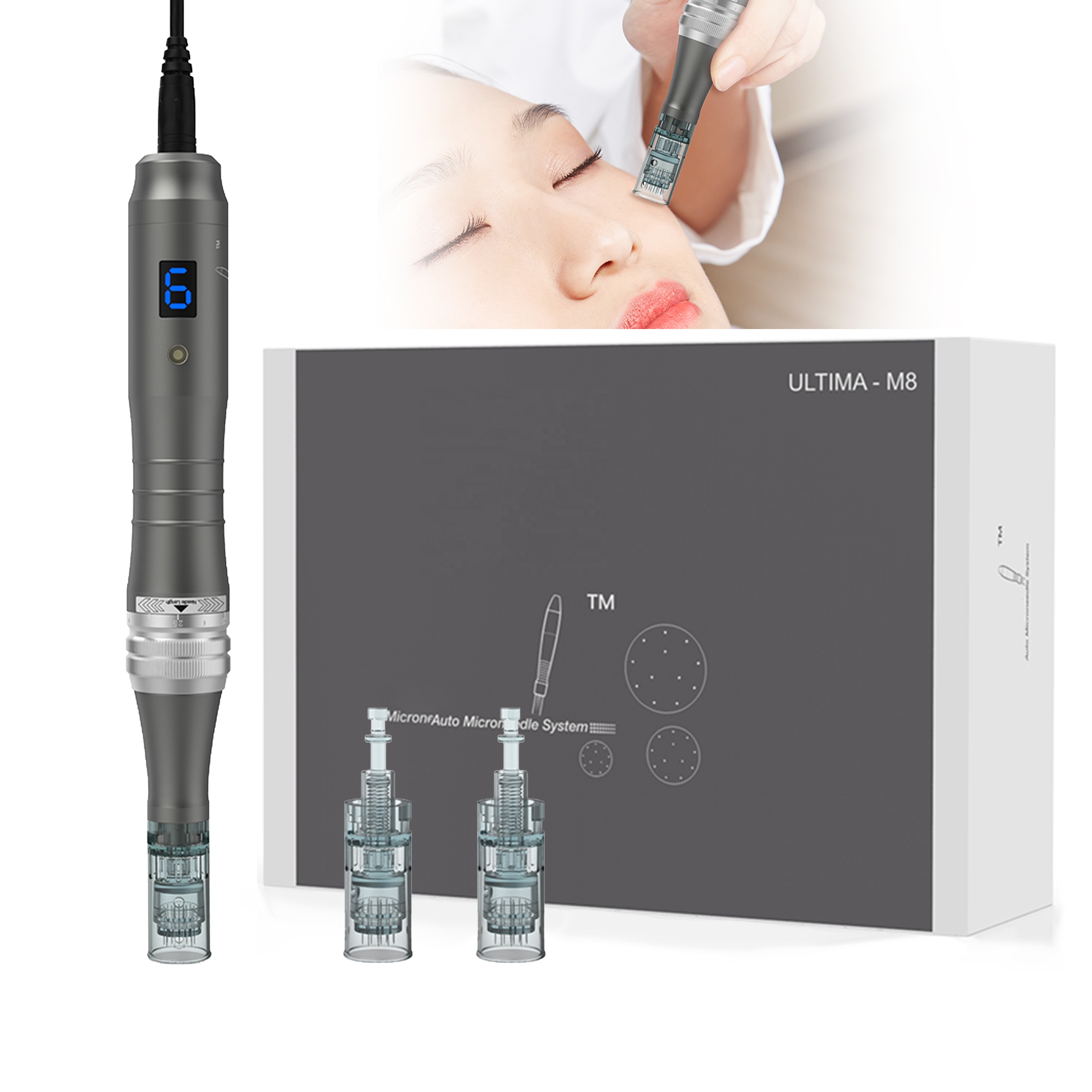 Профессиональная микроигольная машинка M8, Дерма, микроигольная ручка, автоматическая микроигольная машинка, микроигольная терапия, дермапен