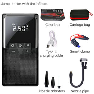 PONFLY Démarreur de voiture 12V 10000mAh avec gonfleur de pneus, batterie de secours, booster de batterie, compresseur d'air de type voiture 150PSI - Product Image 2