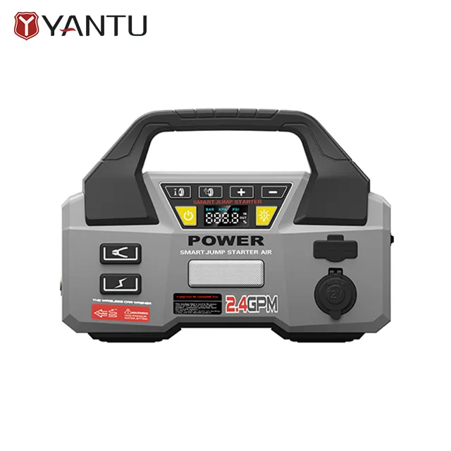 YANTU AM45 24000mAh multi-function 12V car battery jump starter with air compressor pump tire inflator power bank station