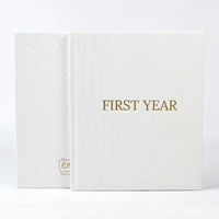 Carnet personnalisé A5 avec logo, couverture rigide, livre de bébé pour le premier anniversaire, couverture en tissu de lin, carnet de notes, agenda, impression