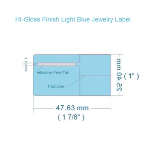 Polyester đồ trang sức nhãn in ấn giấy ánh sáng màu xanh 47.63x25.4 mét ký Ribbon chuyển đồ trang sức giá tag đối với trang sức hiển thị - Product Image 5