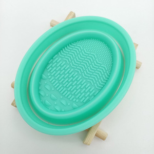 Herramienta de Limpieza de Brochas de Maquillaje de Silicona, Plegable y Portátil, Esponja de Belleza, Estuche para Polvos, Tapete de Lavado para Brochas - Product Image 3