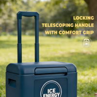 Glacière isotherme 20QT à 4 roues avec poignée télescopique verrouillable et joint anti-fuite pour camping, plage, pique-nique, barbecue