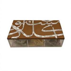 Organizador de Ropa Cuadrado de Madera con Tapa con Incrustaciones de Madreperla, Caja de Almacenamiento Acrílica para Cocina, Contenedor para Chocolates/Aperitivos - Product Image 1