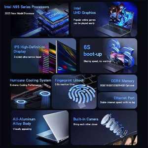 Ordinateur portable OEM KG Intel N95 Quad Core 3,4 GHz, écran <span class=keywords><strong>15</strong></span>,6 <span class=keywords><strong>pouces</strong></span> Full HD 1920x1080, anti-ghosting, pour jeux, avec carte graphique intégrée - Product Image 3