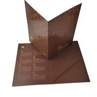 Dossiers de présentation de documents en papier A4 A5 avec impression personnalisée de luxe UV feuille d'or Logo personnalisé Dossiers de fichiers professionnels avec pochette