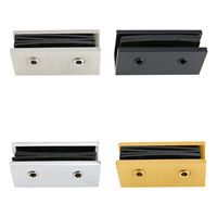 Clips d'étagère de salle de bain en laiton massif en forme de U - Noir - Support plaqué pour verre trempé de 8 à 10 mm Organisateur de salle de bain