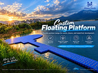 Plateforme flottante en HDPE pour la construction de pontons, marinas, quais flottants pour bateaux et navires
