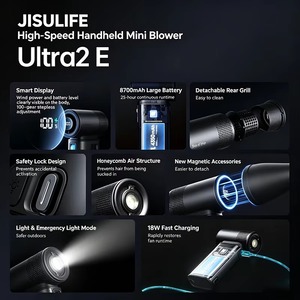 Nouveau ventilateur portable <span class=keywords><strong>JISULIFE</strong></span> Ultra2E 2026, turbine sans pales ultra-puissante, 4500 mAh, débit d'air haute vitesse de 17 m/s, autonomie de 25 h - Product Image 5
