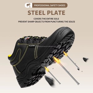 Защитные ботинки JIANKUN из дышащей сетчатой микрофибры и кожи с металлическим подноском, противоскользящие, для строительства - Product Image 6