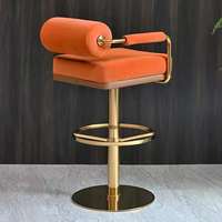 Tabouret de bar haut en acier inoxydable rotatif à 360 degrés, luxueux, nouvellement développé en 2023, pour comptoir de cuisine, café