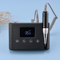 Bon marché Prix Nail Tech Sans fil 2-en-1 Moteur de brosse à charbon 35000 tr/min Perceuse à ongles électrique portable Rechargeable