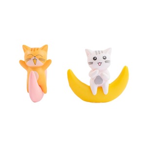 Dp Craft Mini Cat On Moon Decorations <b>Plastic</b> Aquarium Ornaments Cartoon <b>Animals</b> Soft For Tank Display - Product Image 5