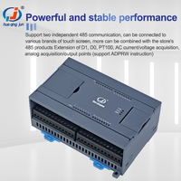 Huaqingjun 16DI 16DO Salida de relé PLC RS485 232 Diagrama de escalera GX Works2 Software 2AI 2AO 0-20mA Modbus PLC para automatización