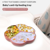 Meilleures ventes : Plateau d'alimentation pour bébé en silicone à motifs floraux, assiettes à compartiments en silicone pour bébé, vente en gros