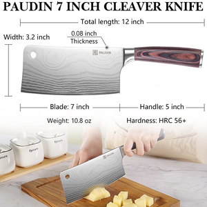 <span class=keywords><strong>Coltello</strong></span> da Chef Ultra Affilato in Acciaio Inox da 7 Pollici con Manico in Legno <span class=keywords><strong>per</strong></span> Tagliare Carne e <span class=keywords><strong>Verdure</strong></span> - Product Image 2