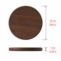 Lot de 100 sous-verres ronds en bois de noyer de 10 cm, vierges pour gravure laser personnalisée, pour vignerons et entreprises de cadeaux d'affaires