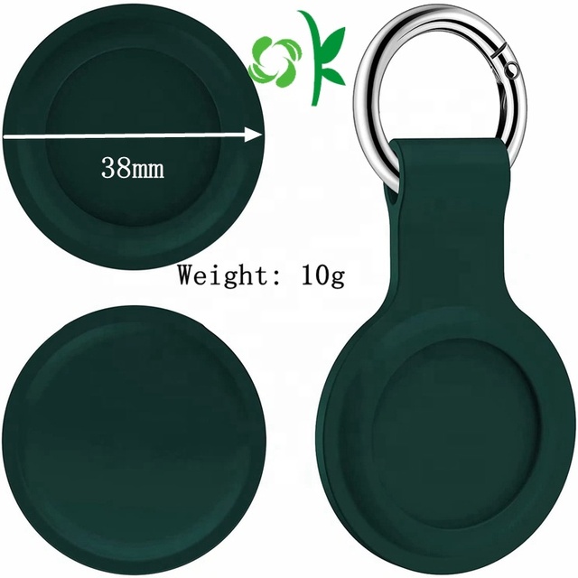 OKSILICONE Customized Color Soft Silicone Protective Skin Case Airtag Tracker Holder with Key Chain