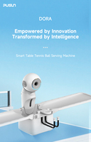 PUSUN Dora Robot de ping-pong portable programmable télécommandé à 3 roues motrices pour entraînement domestique en intérieur