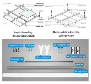 Nhà Máy giá bán buôn tiêu chuẩn Clip-in hệ thống <span class=keywords><strong>Acoustic</strong></span> nhôm kim loại giả Nhà Trần gạch 2x4 Bảng điều chỉnh Sheets đối với văn phòng - Product Image 4