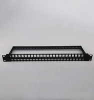 Jaringan Ethernet 1U 48port UTP FTP rak Panel Patch kosong terpasang konektor RJ45 19 inci Cat5e Cat6 Cat6A Panel Patch kabel