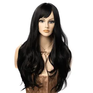 Comic book Black wig with big waves and long curly hairg for adults