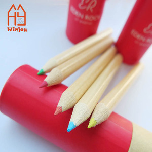 Ensemble de 6 crayons de couleur personnalisés <span class=keywords><strong>pour</strong></span> croquis en tube de <span class=keywords><strong>papier</strong></span> kraft en bois mini crayons de <span class=keywords><strong>dessin</strong></span> <span class=keywords><strong>pour</strong></span> enfants <span class=keywords><strong>pour</strong></span> la publicité - Product Image 2