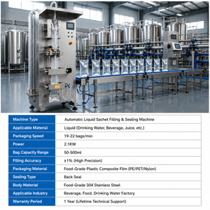 Machine d'emballage de sachets liquides commerciaux, machine d'emballage d'eau pour l'eau potable, les jus et les boissons - Product Image 3