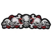Patchs en denim à broder personnalisés, à repasser, logo de crâne, badge, personnage squelette, patch caractéristique pour les vêtements de pilote de course