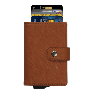 CardHoda Aluminum <b>Card</b> <b>Holder</b> <b>Wallet</b> Unisex Minimalist Fold Closure RFID Protection Brown - Product Image 3