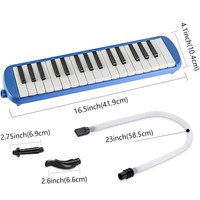 Pianica 32 Keys Keyboard Musical Instruments with Carrying Bag 32 Keys Melodica Blue