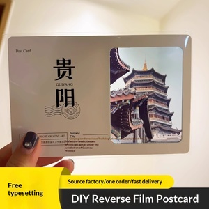 Nuo Zhizhi - Tarjeta <span class=keywords><strong>postal</strong></span> de película translúcida creativa y cultural, billete, marcapáginas personalizado, luz y sombra, minimalista, moderno, turismo - Product Image 1
