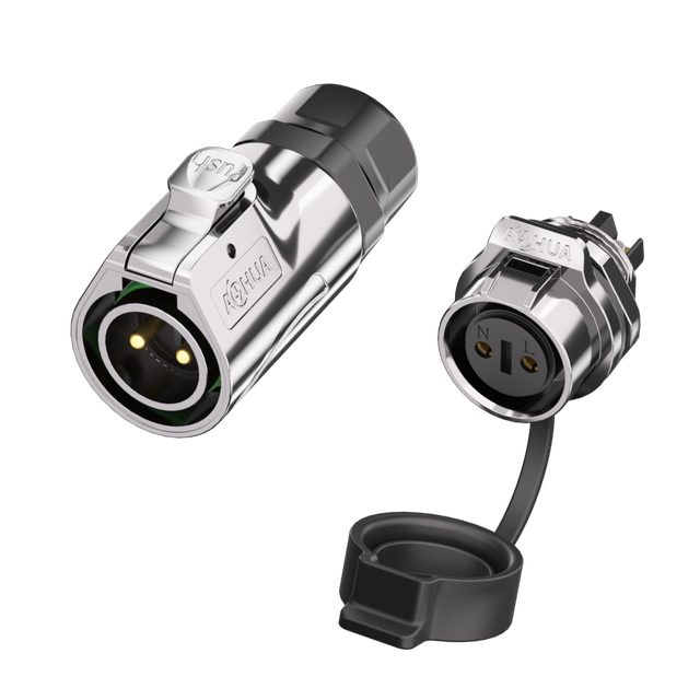 LP20 3Pin Circular Waterproof Connector - 20A Industrial Power Panel-Mounted Male Plug & Female Socket for LED Lighting