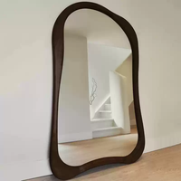 Espejo de Forma Irregular Personalizado, Espejo Decorativo para el Hogar, Marco de MDF, Espejo Completo, Espejo de Cuerpo Entero para Dormitorio, Espejo de Pie