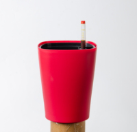Pot de fleurs auto-arrosant pour bureau, en PP moulé par injection, avec indicateur de niveau d'eau, carré mat, pour intérieur, maison ou bureau