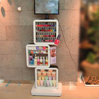 Étagère de rangement en bois à 3 niveaux personnalisée professionnelle présentoir support sur pied pour vernis à ongles Gel de maquillage pour magasin de beauté