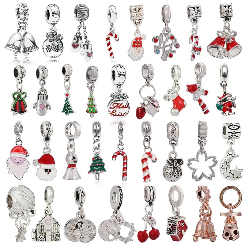 New Arrival Christmas Pendant Jewelry Accessories Alloy Silver Plated Wholesale Diy Bead Bracelet Accessories