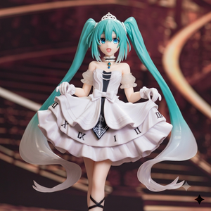 Figura de Anime de PVC y ABS de Miku Wonderland con Vestido Blanco de <span class=keywords><strong>Cenicienta</strong></span>, Licenciada Oficialmente, Regalos para Coleccionistas, Embalaje <span class=keywords><strong>Original</strong></span>, Venta al por Mayor - Product Image 1