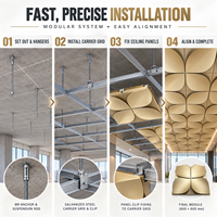 Panneau de plafond en aluminium sculpté sur mesure, forme artistique, panneau solide en aluminium courbé stéréo, décoration de plafond de luxe pour hôtel