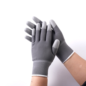 Guantes de trabajo personalizados para hombre, guantes de mano para construcción de jardín, guantes de seguridad resistentes a los cortes con revestimiento de <span class=keywords><strong>PU</strong></span>, logotipo personalizado, gris - Product Image 5