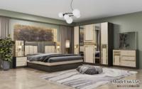 Ensemble de chambre à coucher complet de style turc, taille King Size, pour adultes, lit double, cadre en MDF, mobilier de chambre moderne complet avec lampe