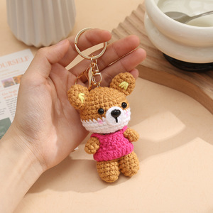 Wholesale Knitted Amigurumi Plush Animal Keychain Bear Dog Fox Elephant Rabbit <b>Pig</b> Cute Yarn Crochet Keychain Car Decoration - Product Image 4