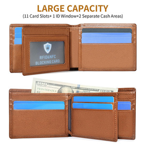 <b>Men's</b> Genuine Leather Tri-Fold <b>Wallet</b> <b>RFID</b> Blocking Light Weight Everyday Use - Product Image 2