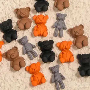 10 Buah Desain Seni Kuku Perhiasan Beruang Beku Logam Kartun Warna-warni untuk Dekorasi Seni Kuku