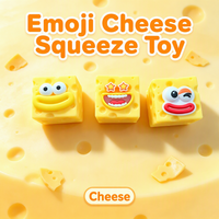 Jouet Squishy en forme de bloc de fromage souple à visages amusants, croustillant et compressible, anti-stress sensoriel, cadeau de fête, boîte surprise, vente en gros
