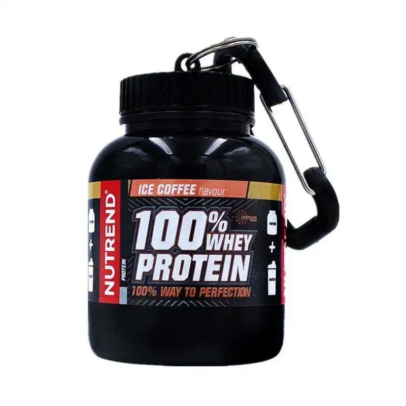 100 ml 30 g 200 ml 60 g tragbarer schlüsselanhänger proteinpulver behälter flasche milch mini-pulver lebensmittel pillen lagerung flasche mit carabiner